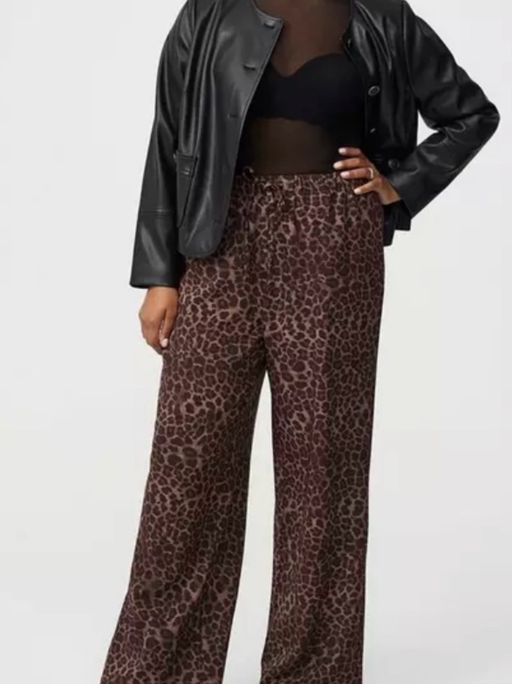 Leopard Print - Studio High-Rise Wide Leg Pull-On Crepe Pant